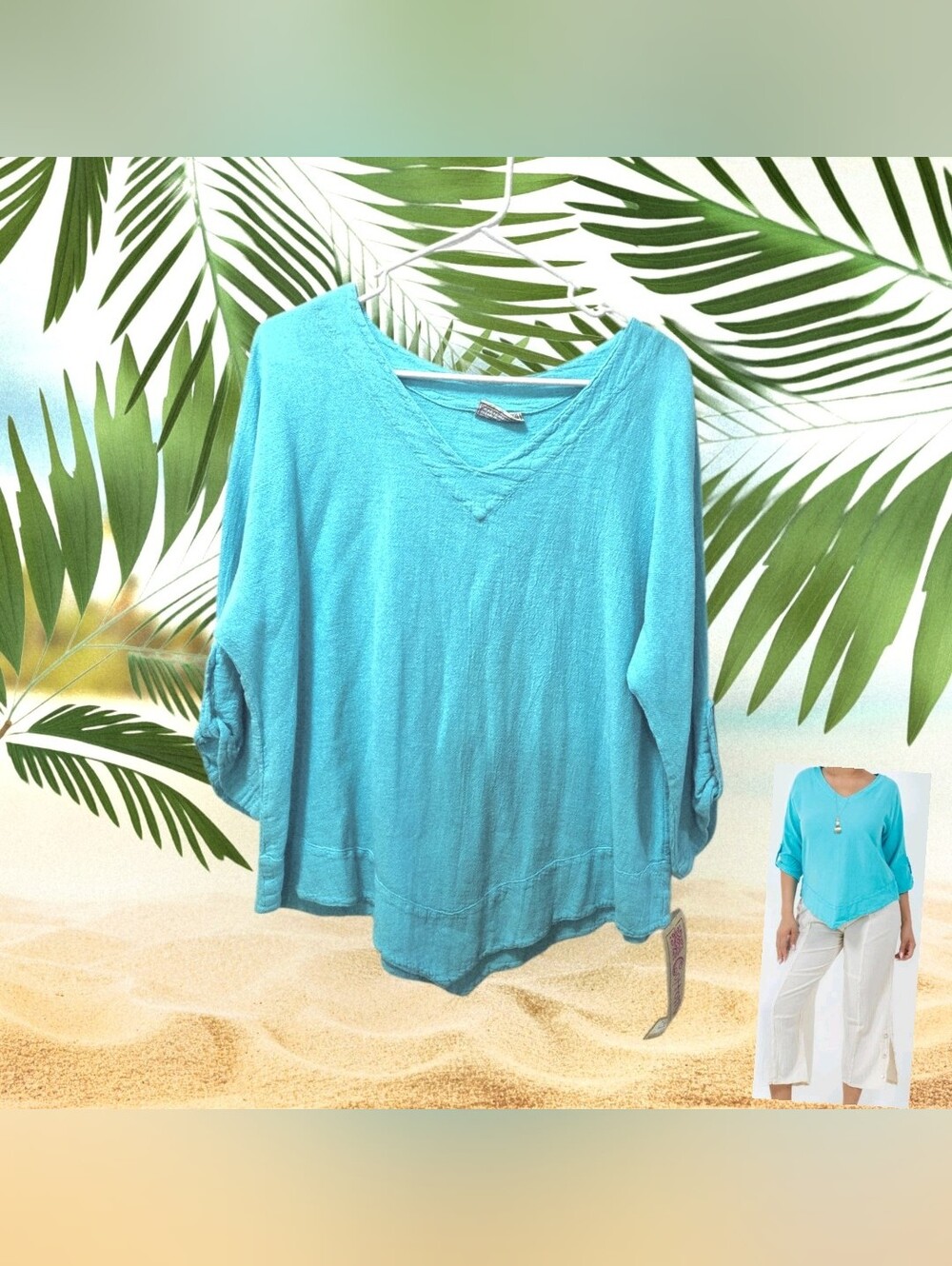 100% Cotton Gauze  Dorie Tunic Top by CottonWays